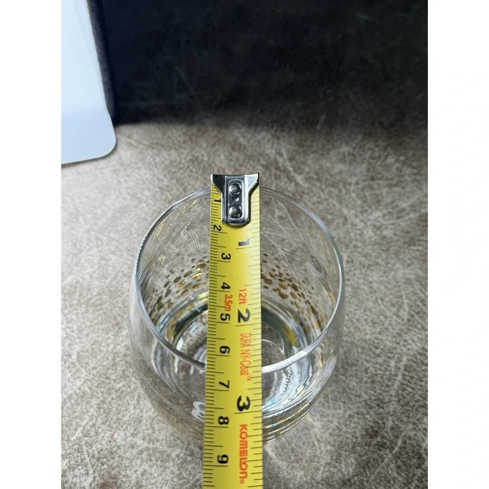 Baileys Irish Cream Gold Dot Confetti Etched Rocks Low Ball‎ Glasses Barware (4)